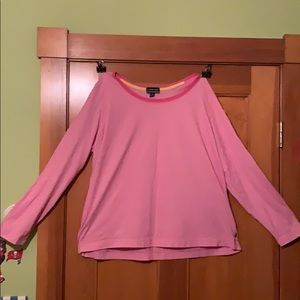 Lands End Striped Long Sleeve Shirt Top 1X 16W-18W